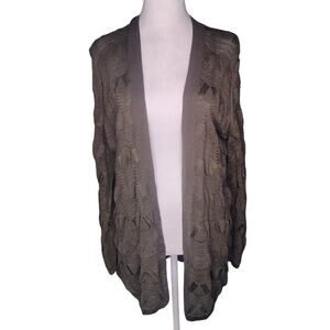 Missoni Valentino Wool Blend Open Knit Cardigan Olive Green Italy Size 48 AS IS